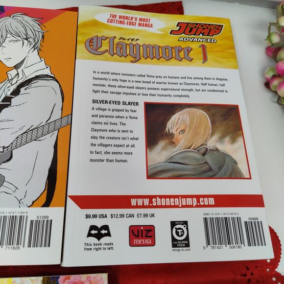 5X Mixed Manga lot Collection Viz Media Demon Slayer Given Claymore Banana Fish - Picture 10 of 13